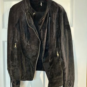 Free People Velvet Biker Jacket